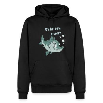 Stör ich etwa? - Männer Premium Bio Hoodie - Schwarz - Vorne - Nico (187cm)
