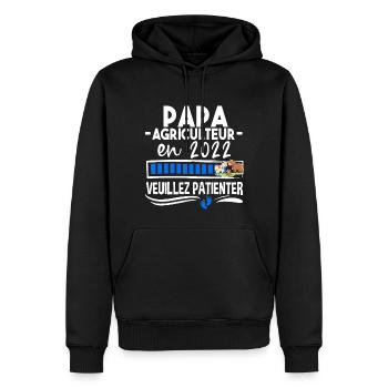 Papa Agriculteur Agriculture 2022 Bébé Naissance - Sweat à capuche Premium bio Homme - noir - Devant - Nico (187cm)