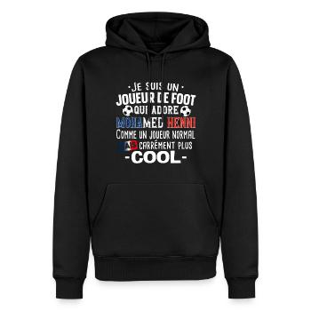 Mohamed Henni Football Foot Cadeau Homme T-shirt - Sweat à capuche Premium bio Homme - noir - Devant - Nico (187cm)