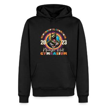 Changement d’école Gymnase Dinosaure Ecolier Dino - Sweat à capuche Premium bio Homme - noir - Devant - Nico (187cm)