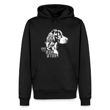 Loved by an Irish Setter Dog Saying Wilsigns - Men’s Premium Organic Hoodie - black - Front - Nico (187cm)