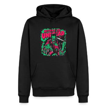 Design de zombie cool pour les fans de films d’horreur - Sweat à capuche Premium bio Homme - noir - Devant - Nico (187cm)