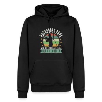 Hornusser Papa Wie ein normaler Papa nur viel cool - Männer Premium Bio Hoodie - Schwarz - Vorne - Nico (187cm)