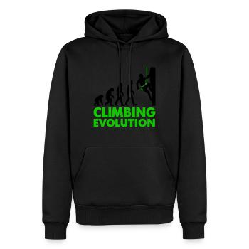 Climbing Evolution Klettern - Men’s Premium Organic Hoodie - black - Front - Nico (187cm)