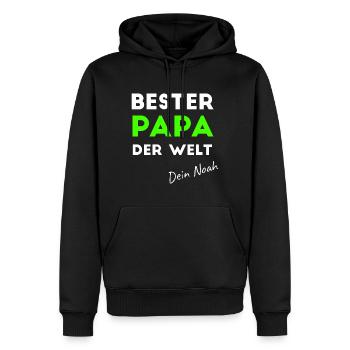 Bester Papa Der Welt Dein Noah Vorname Jungen - Männer Premium Bio Hoodie - Schwarz - Vorne - Nico (187cm)