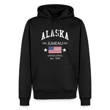 Alaska - Sweat à capuche Premium bio Homme - noir - Devant - Nico (187cm)