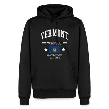Vermont - Sweat à capuche Premium bio Homme - noir - Devant - Nico (187cm)