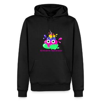Einhorn-Scheisse,scheisse, bunte scheisse - Männer Premium Bio Hoodie - Schwarz - Vorne - Nico (187cm)