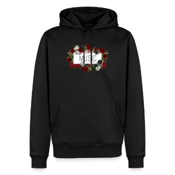 Un jour sans musique est un jour perdu - Sweat à capuche Premium bio Homme - noir - Devant - Nico (187cm)