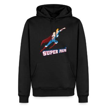 Super Papa Drôle De Super-Héros Cadeau pour Papa T Shirt - Sweat à capuche Premium bio Homme - noir - Devant - Nico (187cm)