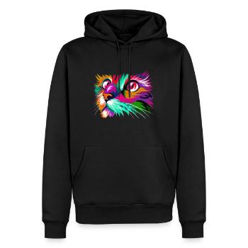 Mignon Chat Graphique Coloré Peinture Femmes Tshirt pour - Sweat à capuche Premium bio Homme - noir - Devant - Nico (187cm)