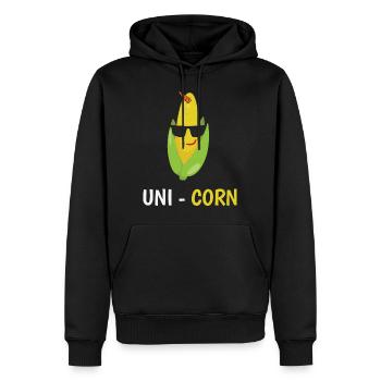 Lustige Zuckermais Uni-Mais Maiz Geschenkidee - Männer Premium Bio Hoodie - Schwarz - Vorne - Nico (187cm)