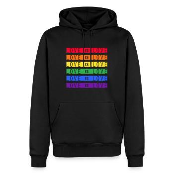 Liebe ist Liebe LGBT Pride Zitat Schwul Lesbisch Geschenk - Männer Premium Bio Hoodie - Schwarz - Vorne - Nico (187cm)