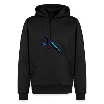 Mante chasseuse bioluminescente - Sweat à capuche Premium bio Homme - noir - Devant - Nico (187cm)