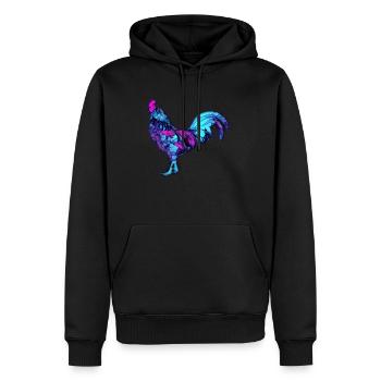 Coq coq coloré - Sweat à capuche Premium bio Homme - noir - Devant - Nico (187cm)