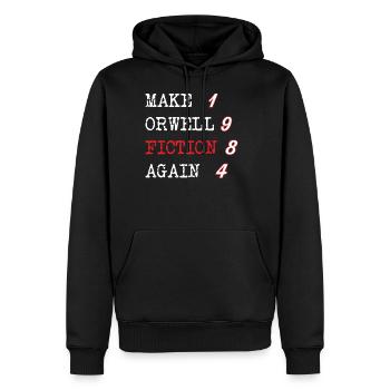 Machen Sie Orwell Fiction wieder | 1984 - Männer Premium Bio Hoodie - Schwarz - Vorne - Nico (187cm)