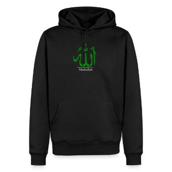 Mashallah | 'Allah' en calligraphie arabe | - Sweat à capuche Premium bio Homme - noir - Devant - Nico (187cm)