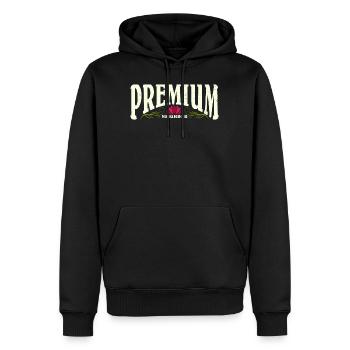 Premium Neighbor | Bester Nachbar Rote Lotusblume - Männer Premium Bio Hoodie - Schwarz - Vorne - Nico (187cm)