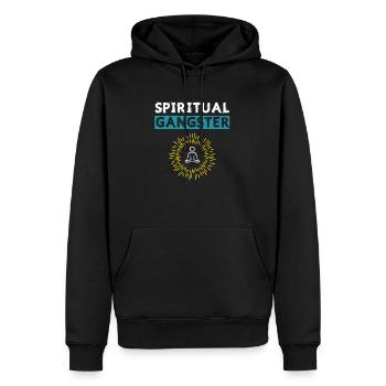 Meditierender buddhistischer spiritueller Gangsta - Männer Premium Bio Hoodie - Schwarz - Vorne - Nico (187cm)