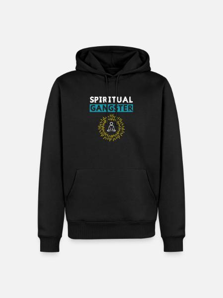 Meditating Buddhist Spiritual Gangsta - Men’s Premium Organic Hoodie - black