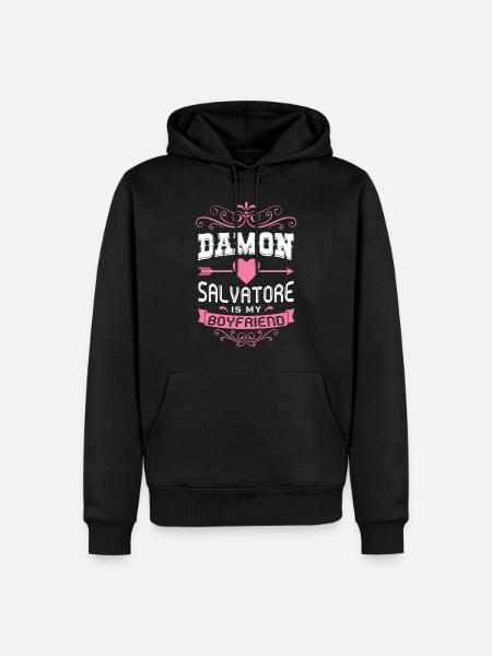 Damon Salvatore Is My Boyfriend - Premium økologisk hettegenser for menn - svart