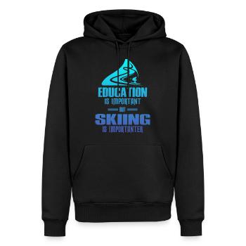 Education Is Important But Skiing Is Importanter - Men’s Premium Organic Hoodie - black - Front - Nico (187cm)