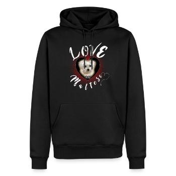 Chien maltais Puppy Endless Love - Sweat à capuche Premium bio Homme - noir - Devant - Nico (187cm)
