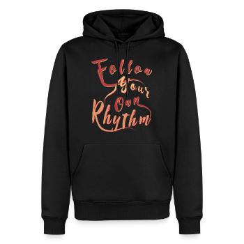 Follow Your Own Rhythm yr - Männer Premium Bio Hoodie - Schwarz - Vorne - Nico (187cm)