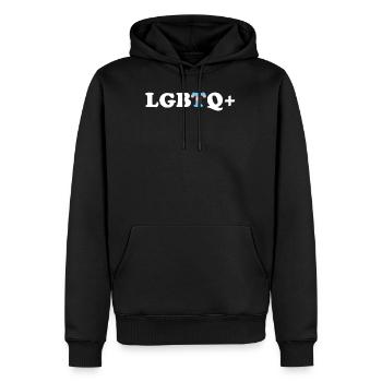 Fierté transgenre - Sweat à capuche Premium bio Homme - noir - Devant - Nico (187cm)