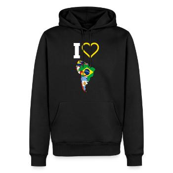 Die Liebe Südamerikas - Männer Premium Bio Hoodie - Schwarz - Vorne - Nico (187cm)