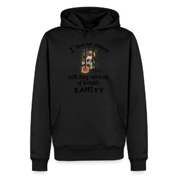 Horrible raison | Edgar Allan Poe - Sweat à capuche Premium bio Homme - noir - Devant - Nico (187cm)