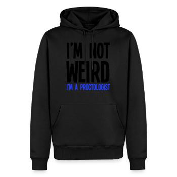 Je ne suis pas bizarre, je suis proctologue - Sweat à capuche Premium bio Homme - noir - Devant - Nico (187cm)