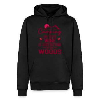Camping Without Wine Is Just Sitting In The Woods - Männer Premium Bio Hoodie - Schwarz - Vorne - Nico (187cm)