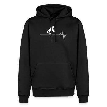 Les chevaux sont la vie - Sweat à capuche Premium bio Homme - noir - Devant - Nico (187cm)