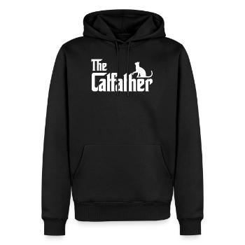 Der Katzenvater - Männer Premium Bio Hoodie - Schwarz - Vorne - Nico (187cm)