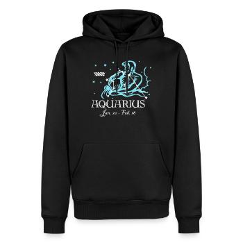Verseau la constellation du porteur d’eau - Sweat à capuche Premium bio Homme - noir - Devant - Nico (187cm)