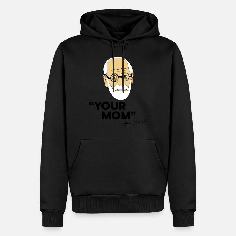 Deine Mutter | Sigmund Freud - Männer Premium Bio Hoodie - Schwarz