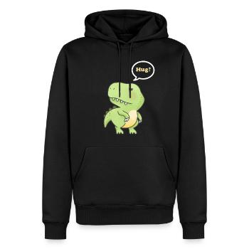 Süße T-Rex Umarmung - Männer Premium Bio Hoodie - Schwarz - Vorne - Nico (187cm)