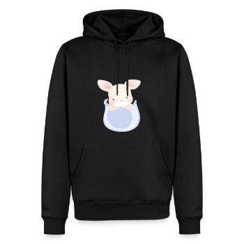 Marsupium Bébé - Sweat à capuche Premium bio Homme - noir - Devant - Nico (187cm)
