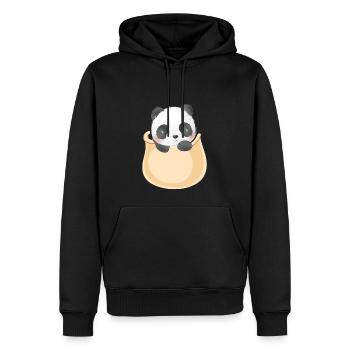 Marsupium Bébé Panda - Sweat à capuche Premium bio Homme - noir - Devant - Nico (187cm)