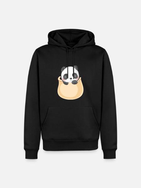 Marsupium Bébé Panda - Sweat à capuche Premium bio Homme - noir