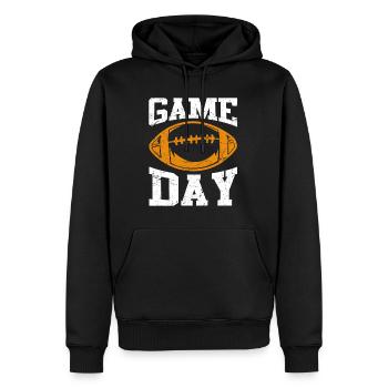 Journée de match de football - Sweat à capuche Premium bio Homme - noir - Devant - Nico (187cm)