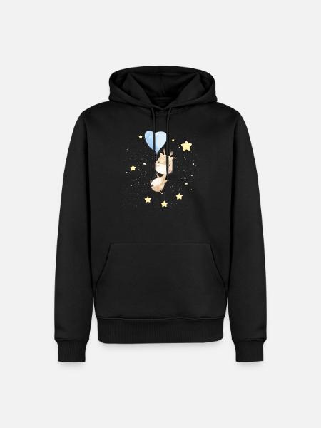 Adorable girafe dans l’espace - Sweat à capuche Premium bio Homme - noir