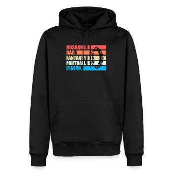 Fantasy Football Spruch Husband Dad Fantasy - Männer Premium Bio Hoodie - Schwarz - Vorne - Nico (187cm)