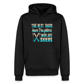 Ski Dad Gift, der beste Papa hat Töchter, die sind - Männer Premium Bio Hoodie - Schwarz - Vorne - Nico (187cm)