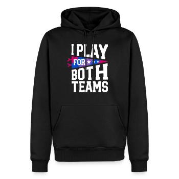 Jouer pour les deux équipes Bi Pride Flag Bisexuel - Sweat à capuche Premium bio Homme - noir - Devant - Nico (187cm)
