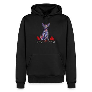 Día de los Muertos Day of Dead / Chihuahua Dog - Men’s Premium Organic Hoodie - black - Front - Nico (187cm)