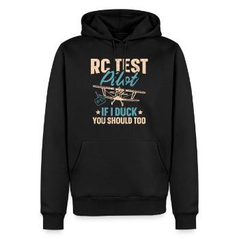 RC Flugzeug RC Flugzeug RC Testpilot - Männer Premium Bio Hoodie - Schwarz - Vorne - Nico (187cm)
