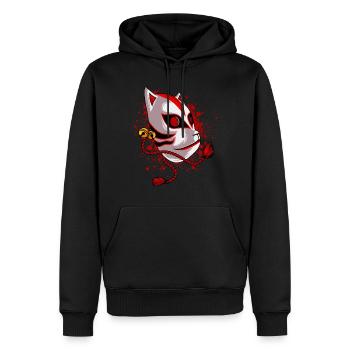 Kitsune japanische Fuchs Maske Anime Manga - Männer Premium Bio Hoodie - Schwarz - Vorne - Nico (187cm)
