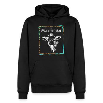Lustiges Kuh-Shirt, Muhviehstar, Kuh-Liebhaber, - Männer Premium Bio Hoodie - Schwarz - Vorne - Nico (187cm)